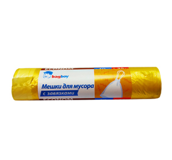 Мешки мус.  35л 56*60 20шт с завяз желтый НД 1/20*45