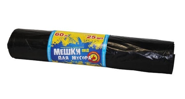 Мешки мус.  60л  ПВД( 35 мкр) 1/25*20  Омск